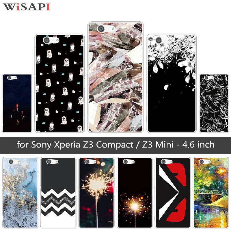 Для Sony Xperia Z3 Compact Mini D5803 D5833 мягкие ТПУ чехлы прозрачный силиконовый Темный чехол