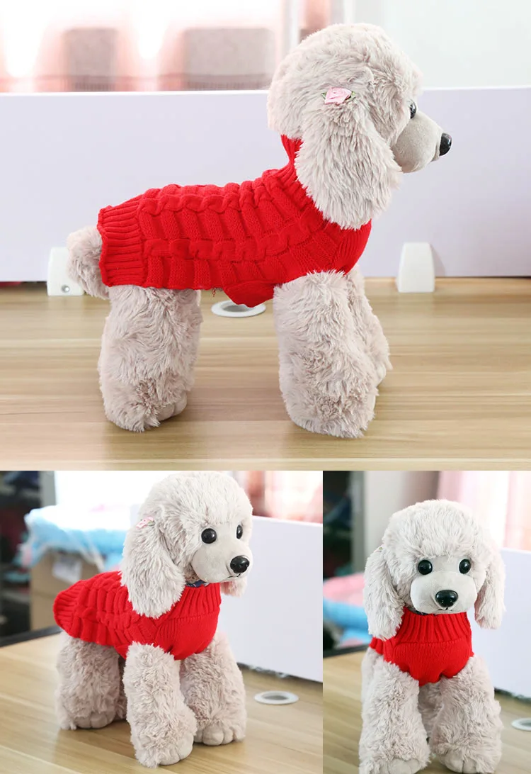 Winter Pet Dog Sweaters Classic Pullover Knit Twist Rope Striped Puppy Cat Chihuahua/Dachshund/Bulldog Small/Large Dog Clothes