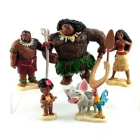 disney toys 5pcsset cartoon movie vaiana moana princess maui chief tui tala heihei pua action figure decoration toys for kids