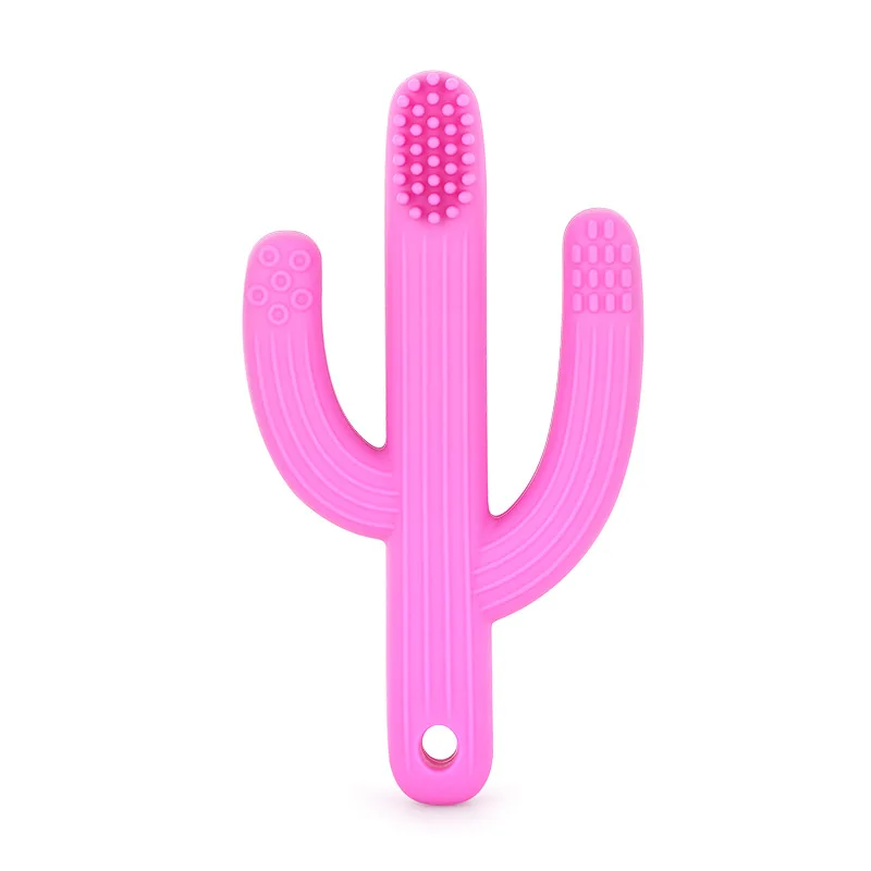 cactusrose Детские Безопасные Силиконовые Прорезыватели, Мультяшные животные, Детские зубной прорезыватель, жевательные молярные игрушки, не содержащие БИСФЕНОЛ, детские игрушки для прорезывания зубов - Цвет: cactusrose