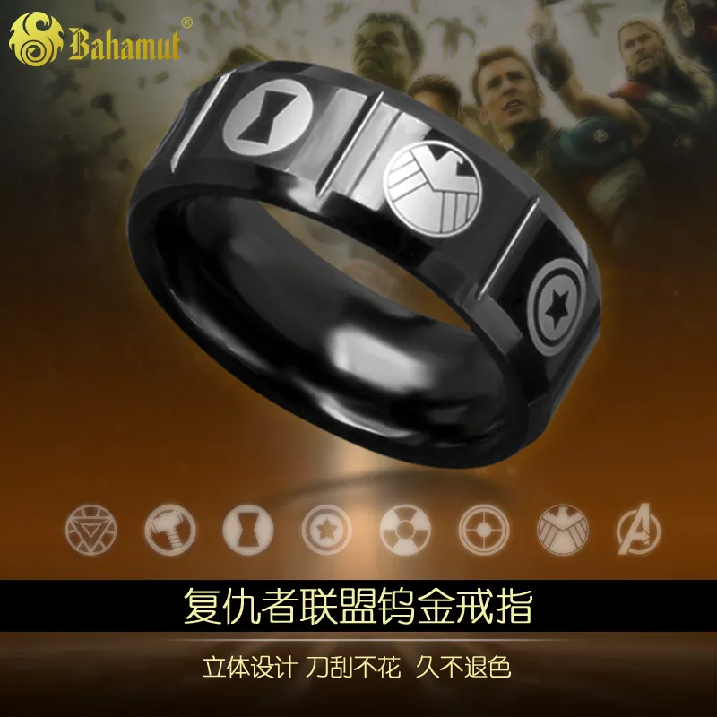 Tungsten Ring Justice League Superman Batman Avengers Captain America 3 Iron Man S.H.I.E.L.D Thor Green Lantern | Украшения и