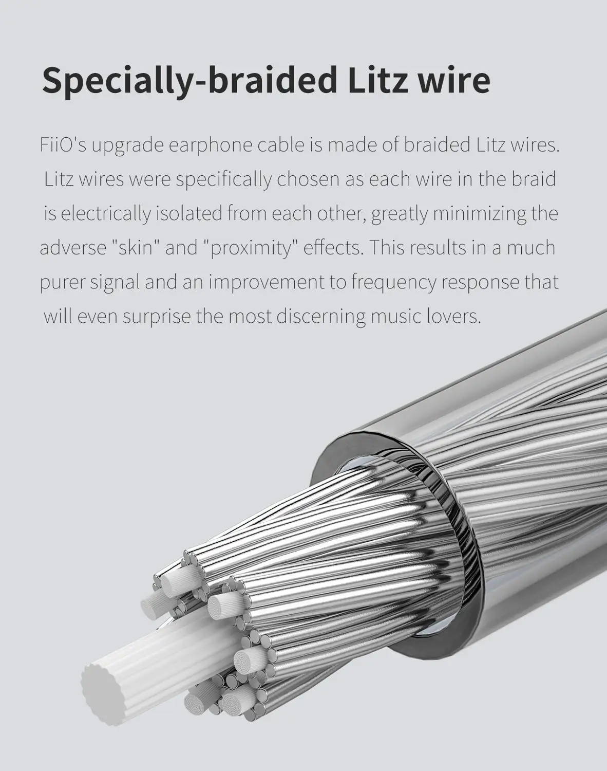Сменный кабель для наушников FiiO Litz MMCX из стерлингового серебра высокой чистоты 3