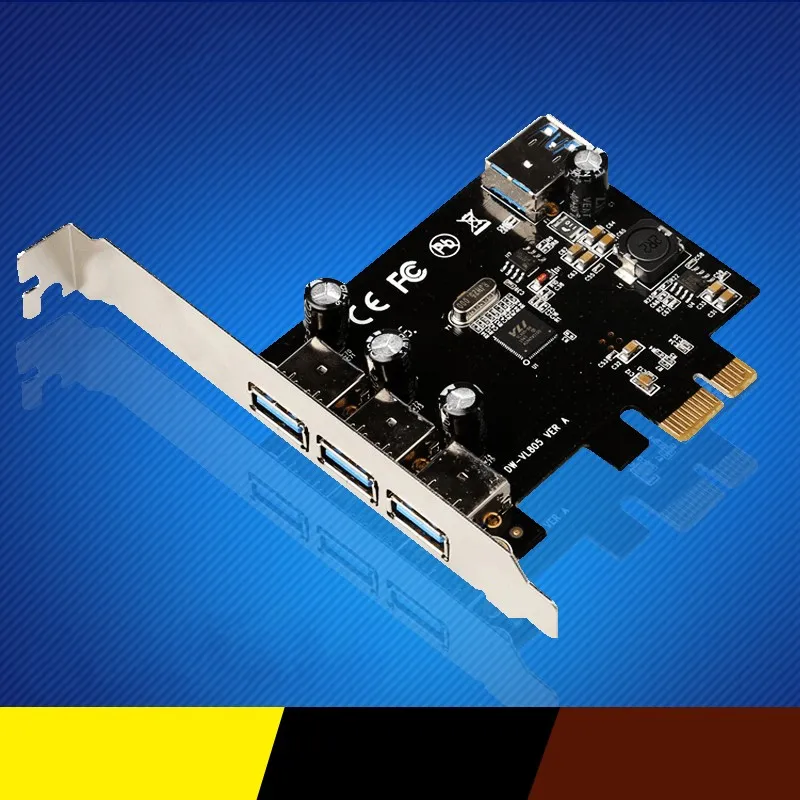 Супер скоростная 4 портовая Плата расширения PCI Express USB 3 0 E PCIe для настольного ПК R179