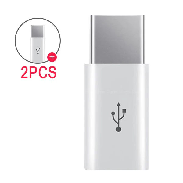 2PC White Адаптер ACCEZZ OTG mi cro USB-Type C для huawei LG G5 G6 Xiaomi mi 5 4S 4C samsung S8 S9 S10 зарядный преобразователь для One Plus 5 - Цвет: 2PC White