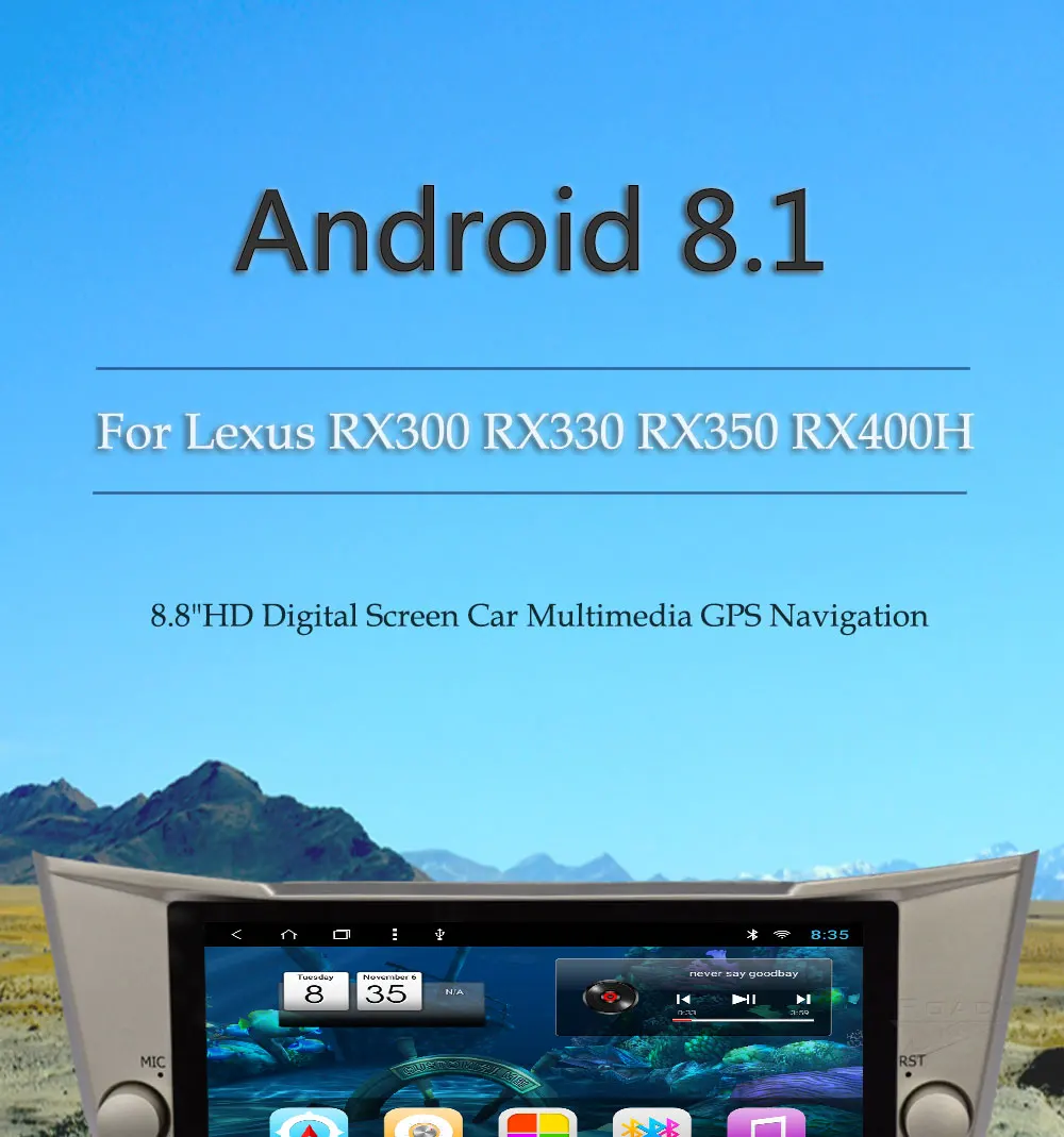 1 Din Android 8,1 автомобильный радиоприемник Восьмиядерный для Toyota Harrier для Lexus RX300 RX330 RX350 RX400H gps навигация 2G+ 32G Авторадио