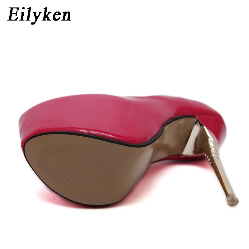 Eilyken/Новинка года; весенние женские туфли-лодочки; пикантные свадебные туфли на очень высоком каблуке; вечерние туфли из лакированной кожи; размеры 34-40