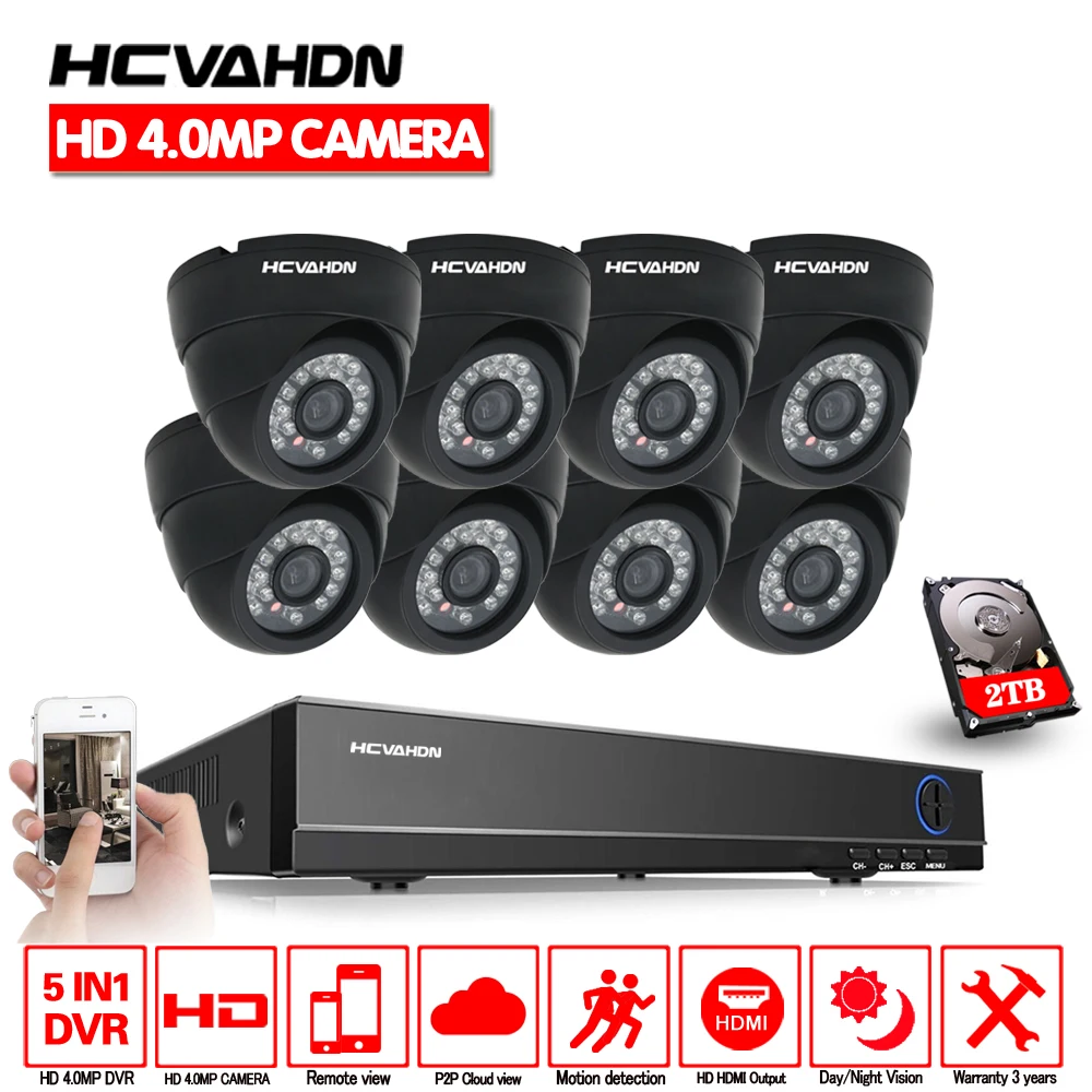 HCVAHDN 8 канальная система видеонаблюдения Супер HD 4MP AHD DVR комплект шт. охранная