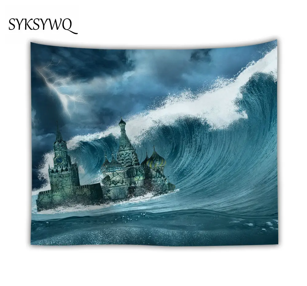 Настенный Гобелен storm castle в стиле бохо настенная комнатная палатка Морская волна
