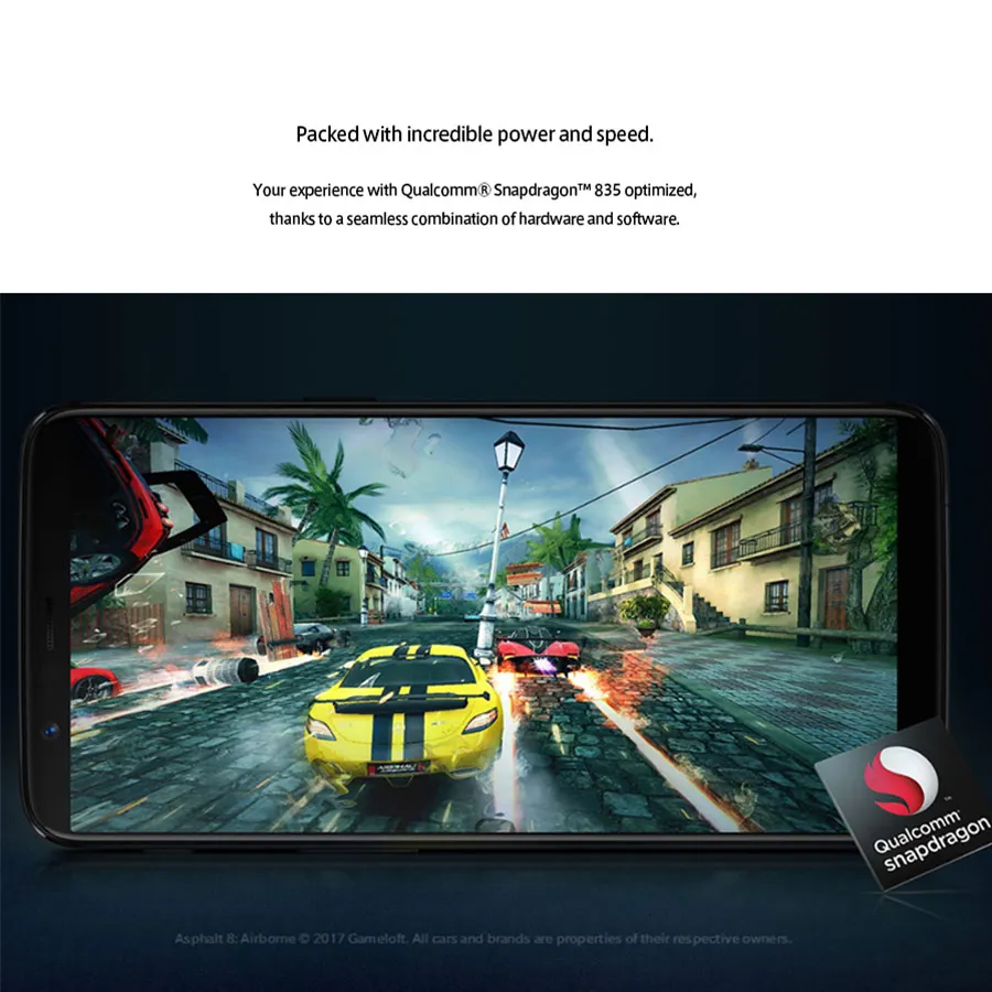 OnePlus 5T смартфон с восьмиядерным процессором 6 01 &quot Snapdragon 83 ОЗУ 8 Гб ПЗУ 128 ГБ Android 7