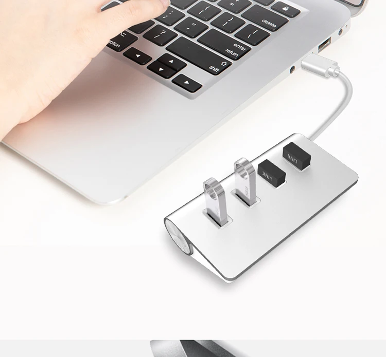USB C концентратор 4 порта 7 портов type C разветвитель алюминиевый корпус USB 3,0 концентратор для Macbook Pro iMac ПК Аксессуары для ноутбуков USB-C концентратор