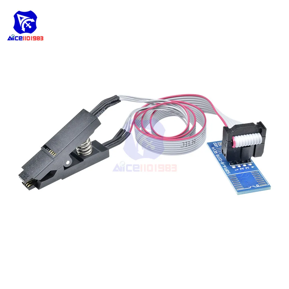 SOIC8 SOP8 СОП Формат Флэш-чип зажим для проверки ИС разъем Adpter биос 24 25 93 программист Программируемый Модуль платы