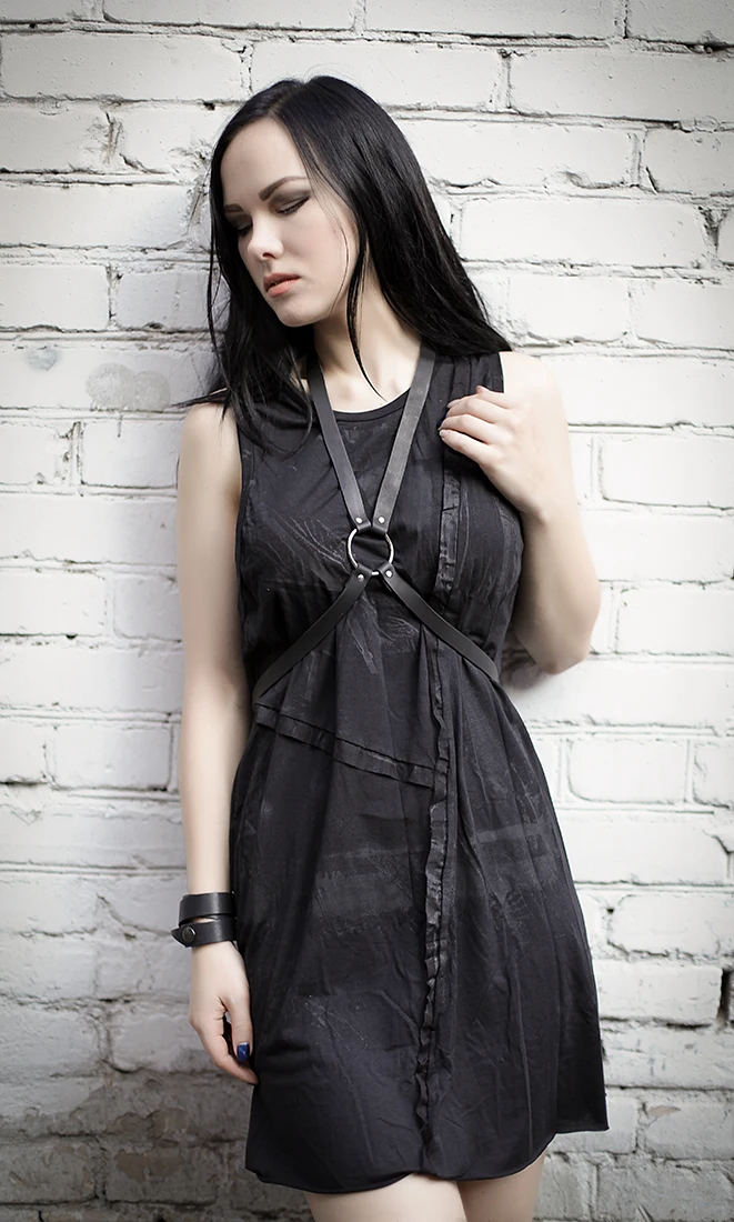 Модный женский ремень ручной работы в стиле панк готика кожаный с двойными