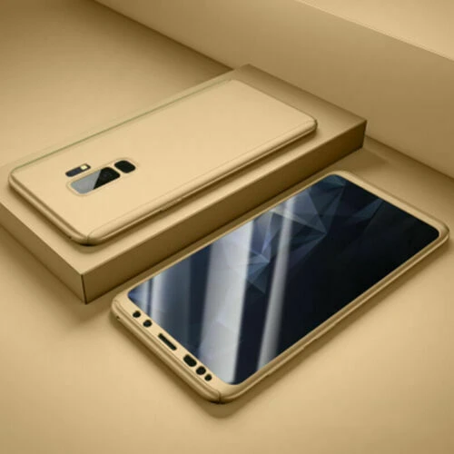 Gold Luxury 360 Degree Full cover Case For Samsung Galaxy S10 S9 S8 Plus S7 Edge Shockproof Phone Cases For Samsung Note 8 9 Case - Цвет: Gold