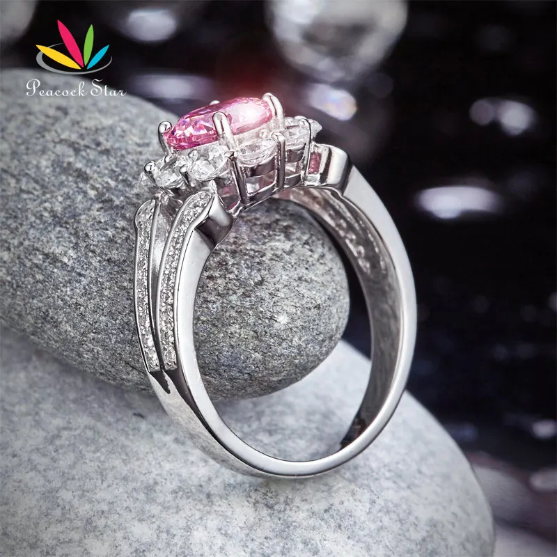 925 пробы Серебряное свадебное кольцо в винтажном стиле с павлиньими