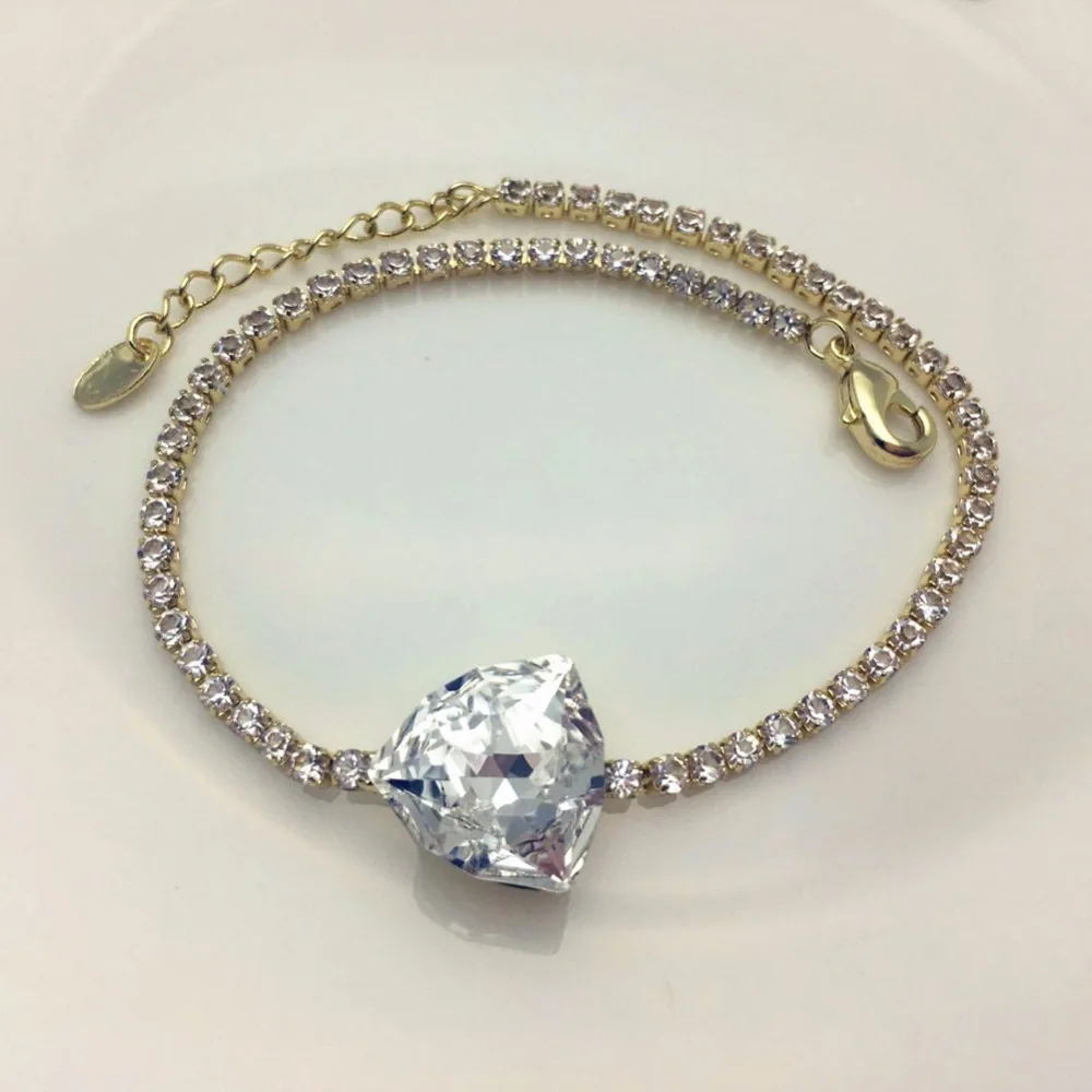 Год Bijoux Рождественский подарок ювелирных изделий с коробкой уникальный геометрический браслет с кристаллом от Swarovski для женщин
