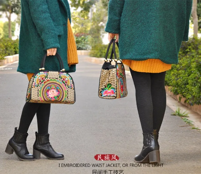 Xiyuan марка цветочные Вышивка Сумки Винтаж Этническая Таиланд Boho индийский Для женщин вышитые Сумки на плечо Сумки SAC DOS Femme