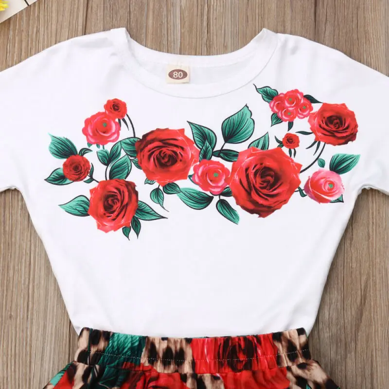 Новая летняя детская одежда с леопардовым принтом для маленьких девочек топы