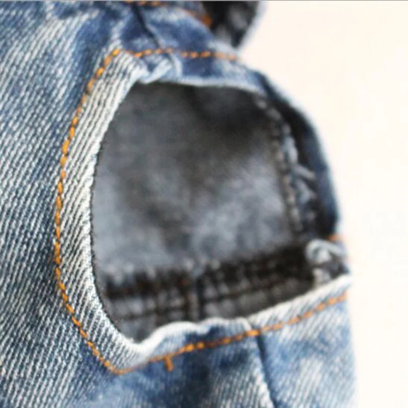 Джинсовая куртка для домашних животных весна-лето новый стиль жилет с дырками