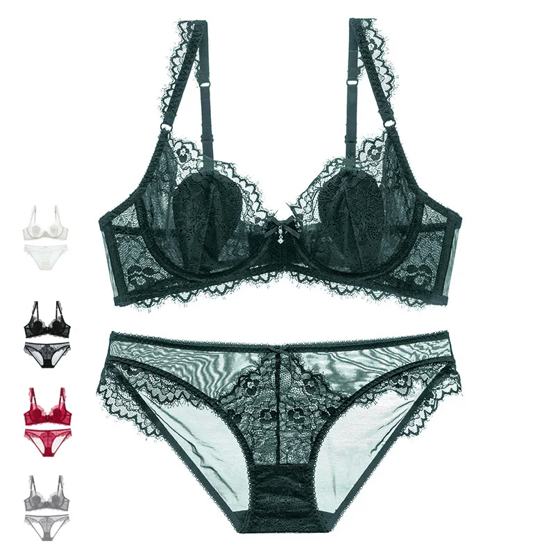 Женское нижнее белье с тонкими чашками прозрачный Соблазнительный комплект