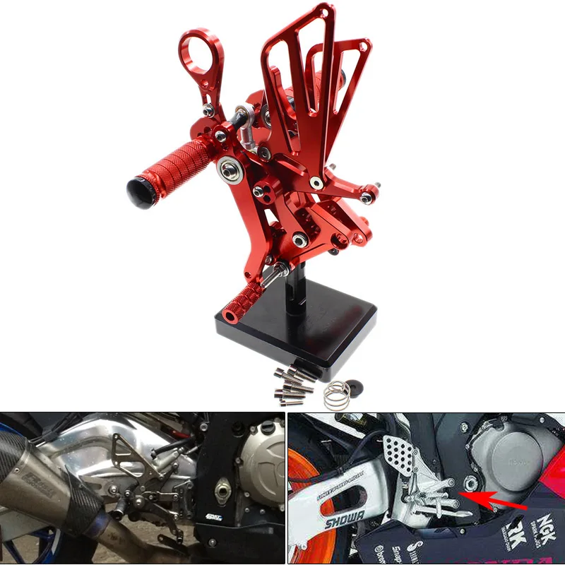 

CNC Del Motociclo Pedane Regolabili Posteriori Set Spina Del Piede For BMW S1000RR HP4 2009-2014 2011 2012 2013