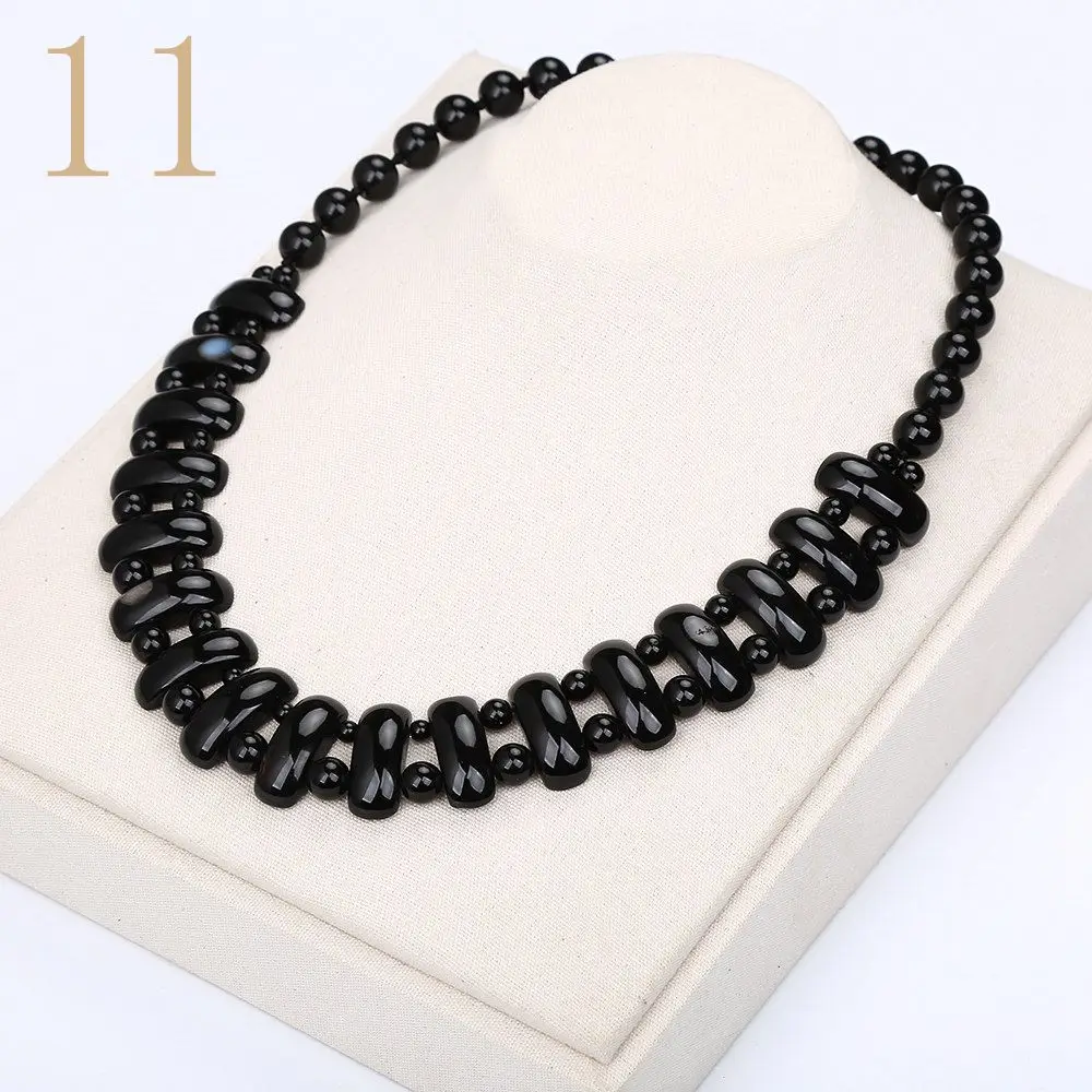 Black Agate Yumten женское большое ожерелье винтажное мужское мощное драгоценное украшение из природного камня Этнические украшения массивные Женские аксессуары модный подвесной рейки - Цвет камня: Black Agate