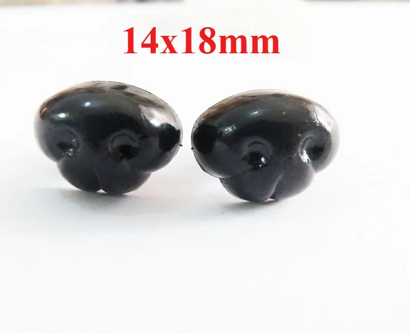 14x18mm 60 шт.-7x10 мм/12x15 мм/14x18 мм/15x20 мм/17x22 мм/18x24 мм черная игрушка нос животных пластиковые безопасные носики и жесткая Шайба-Размер - Цвет: 14x18mm