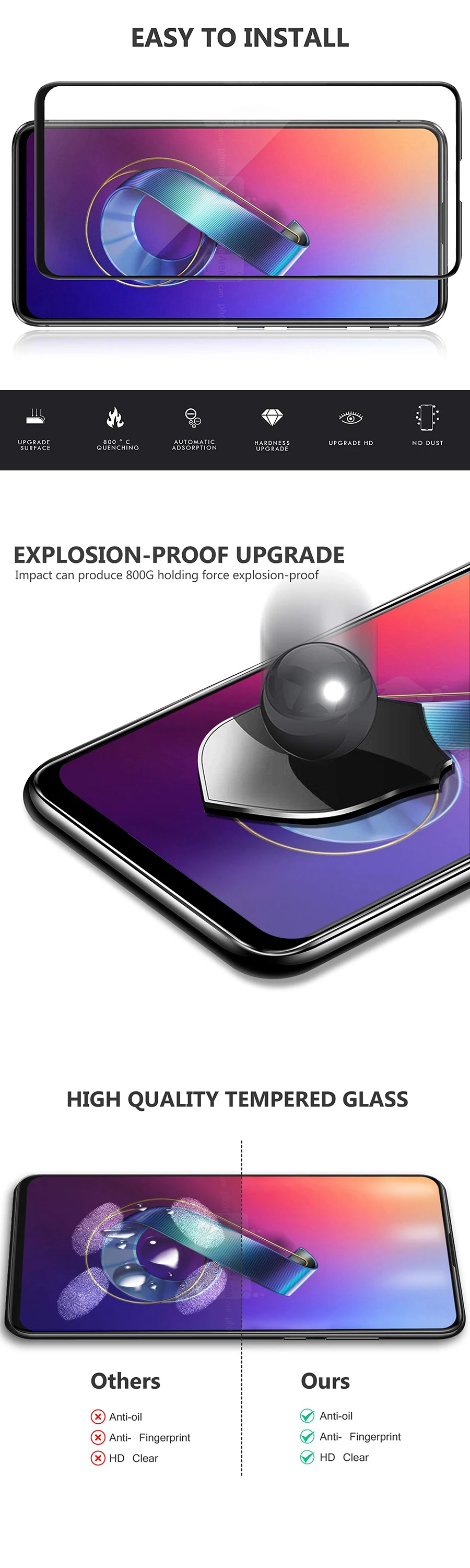 Закаленное Стекло для Asus Zenfone 6 5 Max Pro M1 M2 ZB602KL ZB555KL ZC520KL ZC554KL ZE554KL ZS630KL 5 ZE620KL ZB631KL ZB633KL