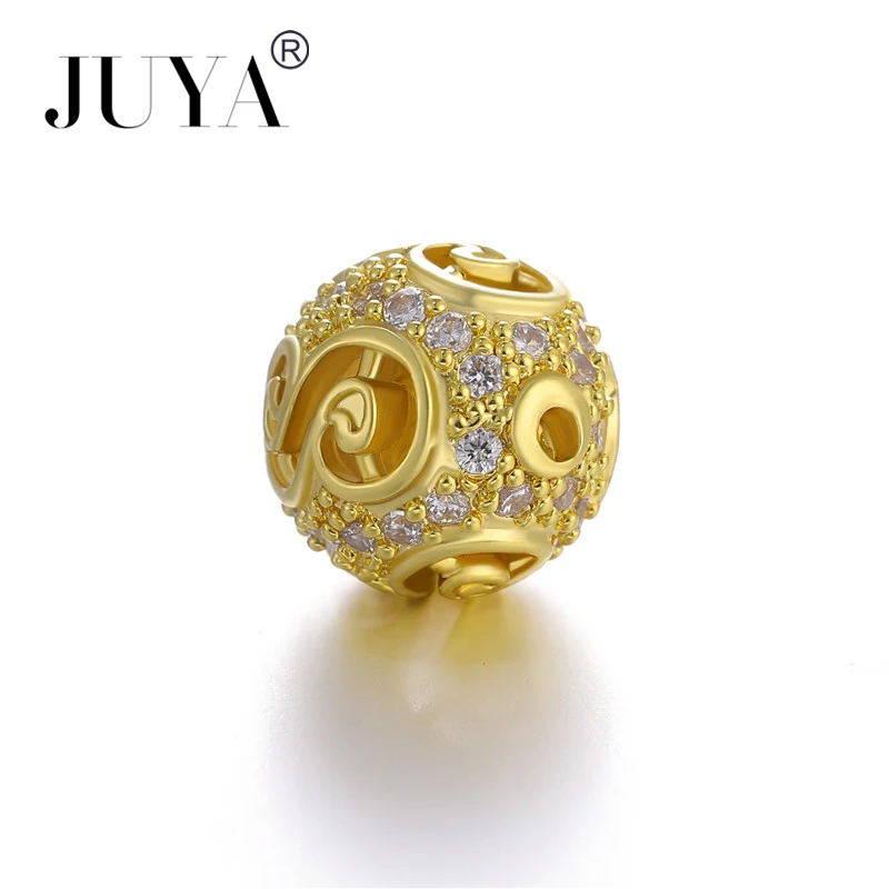 2019 latest design beads for jewelry making 10mm high quality copper metal micro pave CZ round ball accessories diy craft | Украшения и