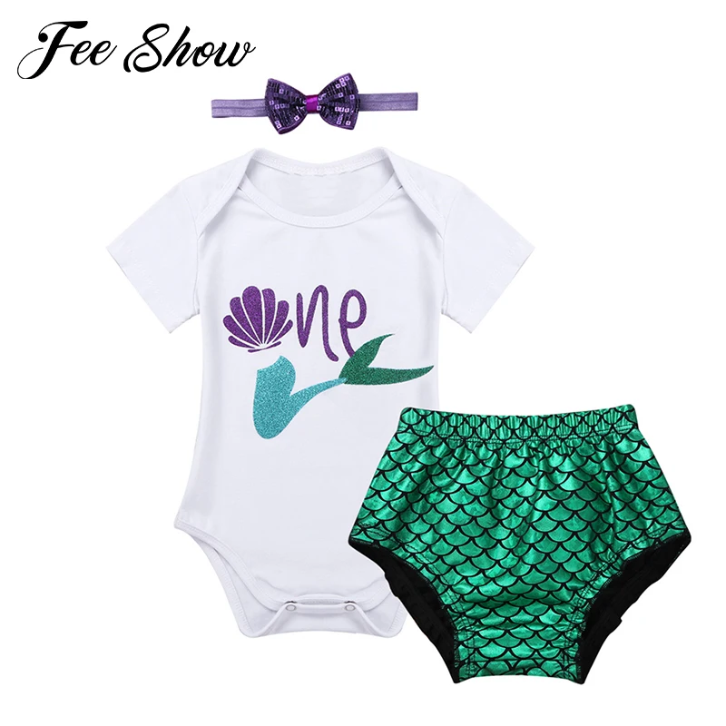 Детский Блестящий комбинезон для новорожденных с рисунком хвоста русалки и