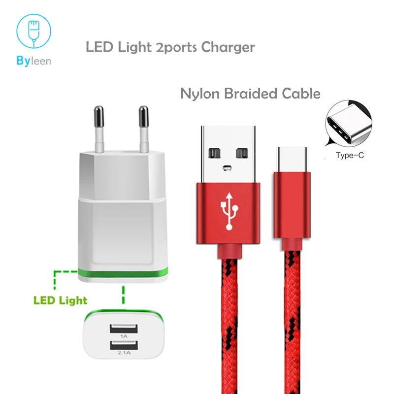Byleen 5 в 2A/1A 2 порта USB адаптер быстрое зарядное устройство C зарядная линия для Huawei