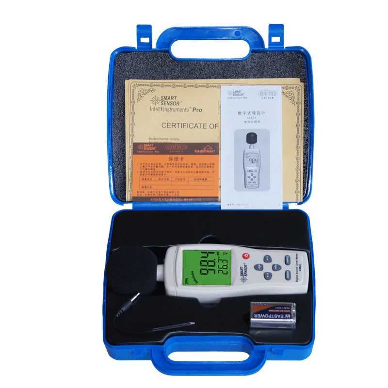 Умный датчик AS824 цифровой измеритель уровня звука/Уровень звукового давления 30 ~