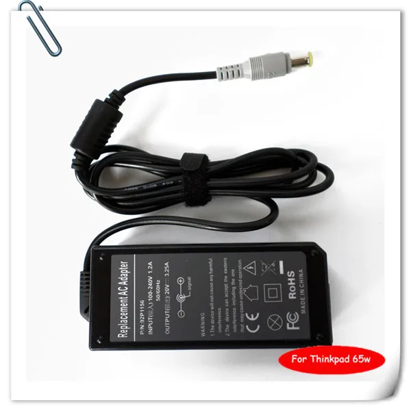 

65W AC Adapter Power Supply Cord For Lenovo IBM ThinkPad Lenovo 3000 C100 C200 N100 N200 V100 V200 20V 3.25A carregador notebook