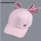 Новинка 2017, летняя Популярная Корейская Весенняя Кепка, розовая Кепка M mark с большим бантом и гнущимся покрытием, бейсболки, кепки с s-образным козырьком, женские шляпы от солнца