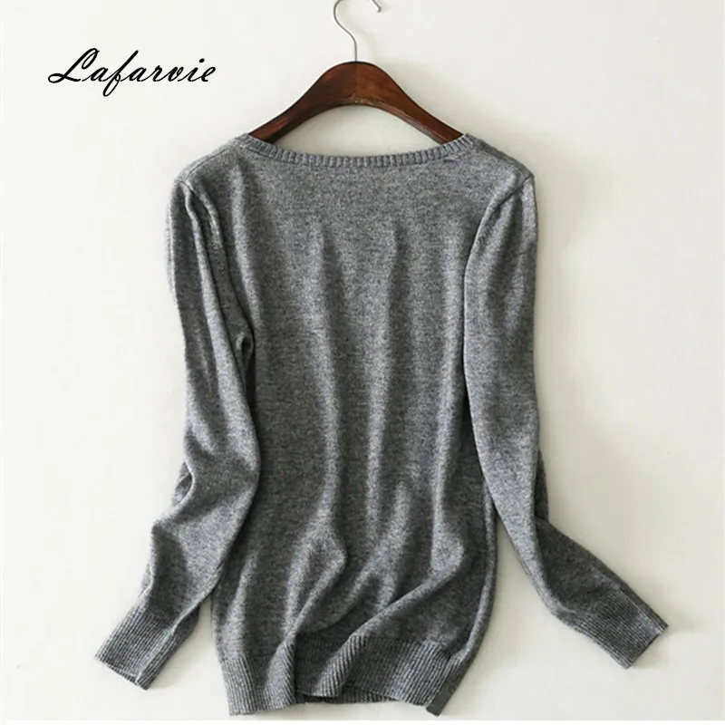 Lafarvie New Knitted O-Neck Cashmere Sweater Women Clothes Full Sleeve Solid Winter Pullovers Female Sweter 2020 Fashion S-XXXL | Женская