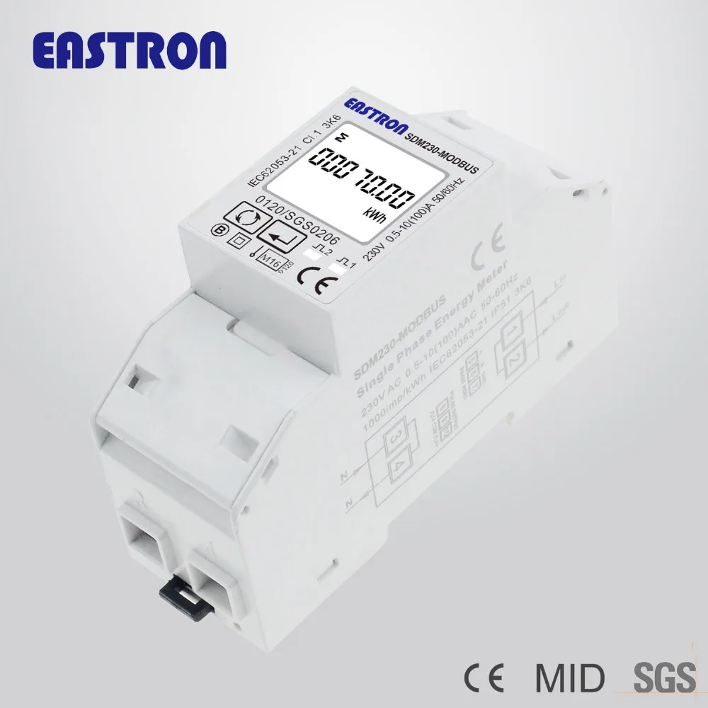 SDM230 Modbus 110V non MID 0,25~ 5(100) A 110 V, однофазный киловатт-час счетчик энергии, с Modbus RTU
