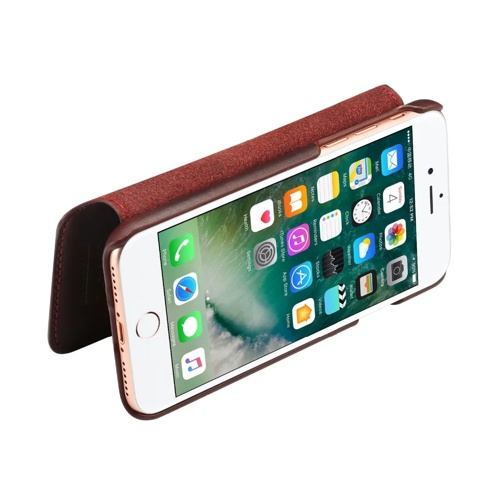 Чехол-книжка из натуральной воловьей кожи для телефона iPhone 8, 7, 6s, 6 Plus, для Samusng, S8 Plus, S8, Винтажный чехол с масляным воском