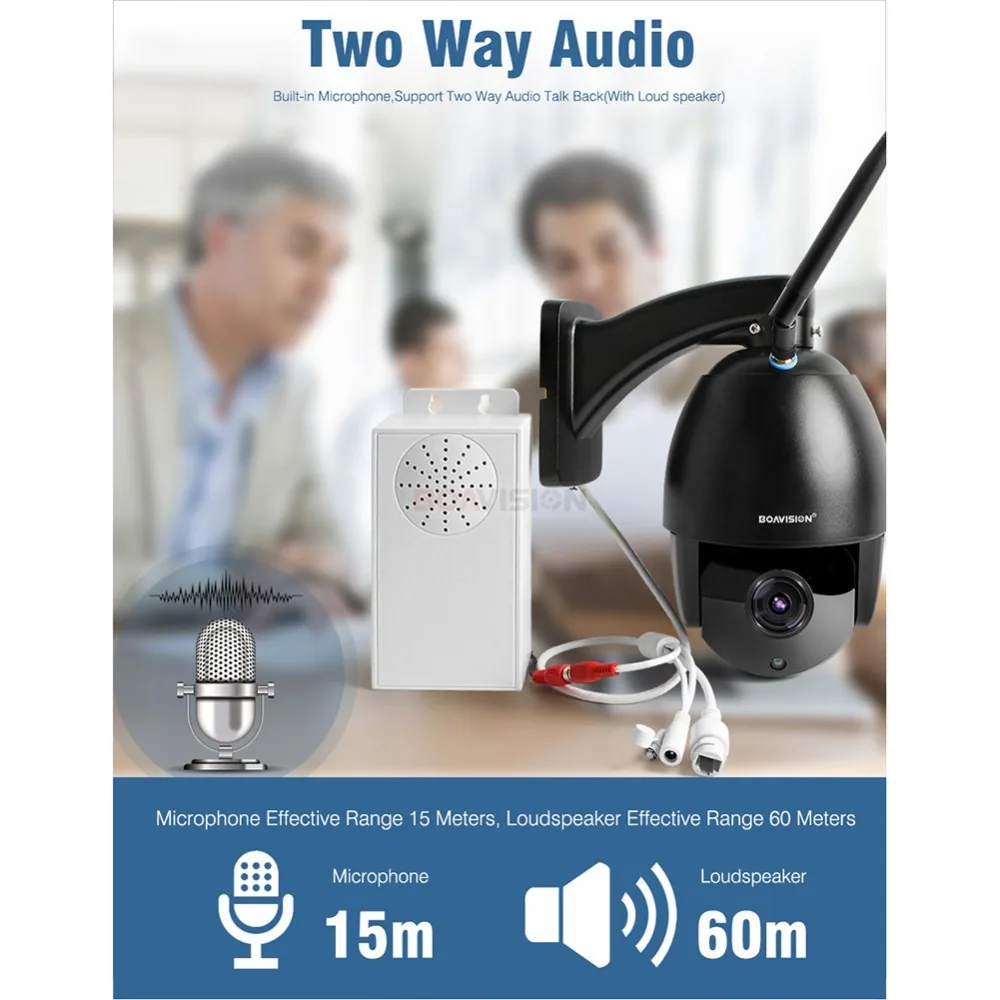 Беспроводная купольная камера HD 1080P PTZ Wi Fi IP 5X зум HI3516C + SONY323 2 МП ИК 60 м ONVIF
