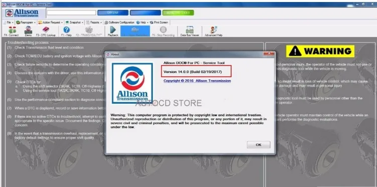 Универсальный Allison DOC v14.0.0 [02 2017] с установкой трещин|allison|doc |