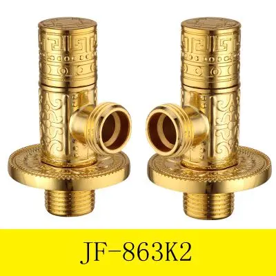 Golden D Кран Запчасти для авто 1/" x 1/2" роскошные золотые латунь угловой переключатель для ванной комнаты воды стоп Туалет заполнения треугольники клапаны JF-862K - Цвет: Golden D