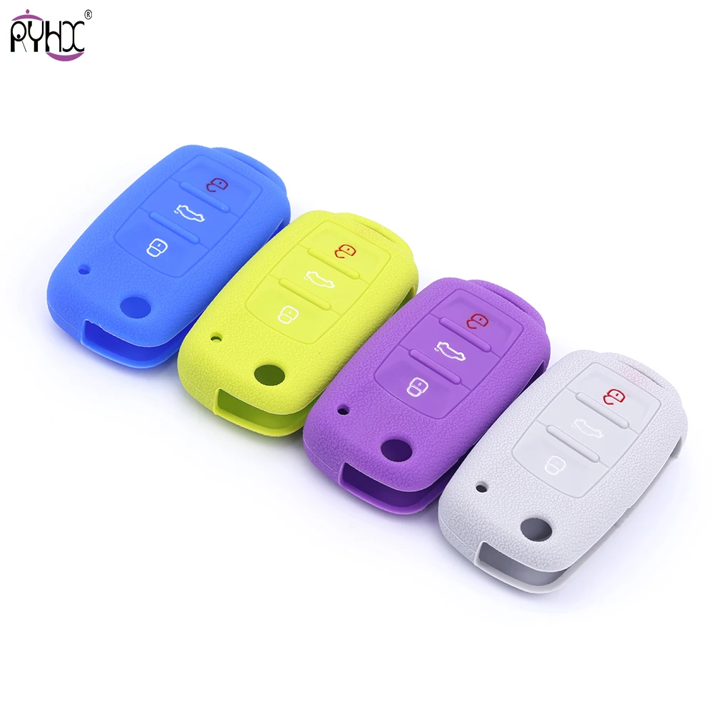 Силиконовая Резина автомобиль брелок контроллер чехол Защитный для Skoda сиденья