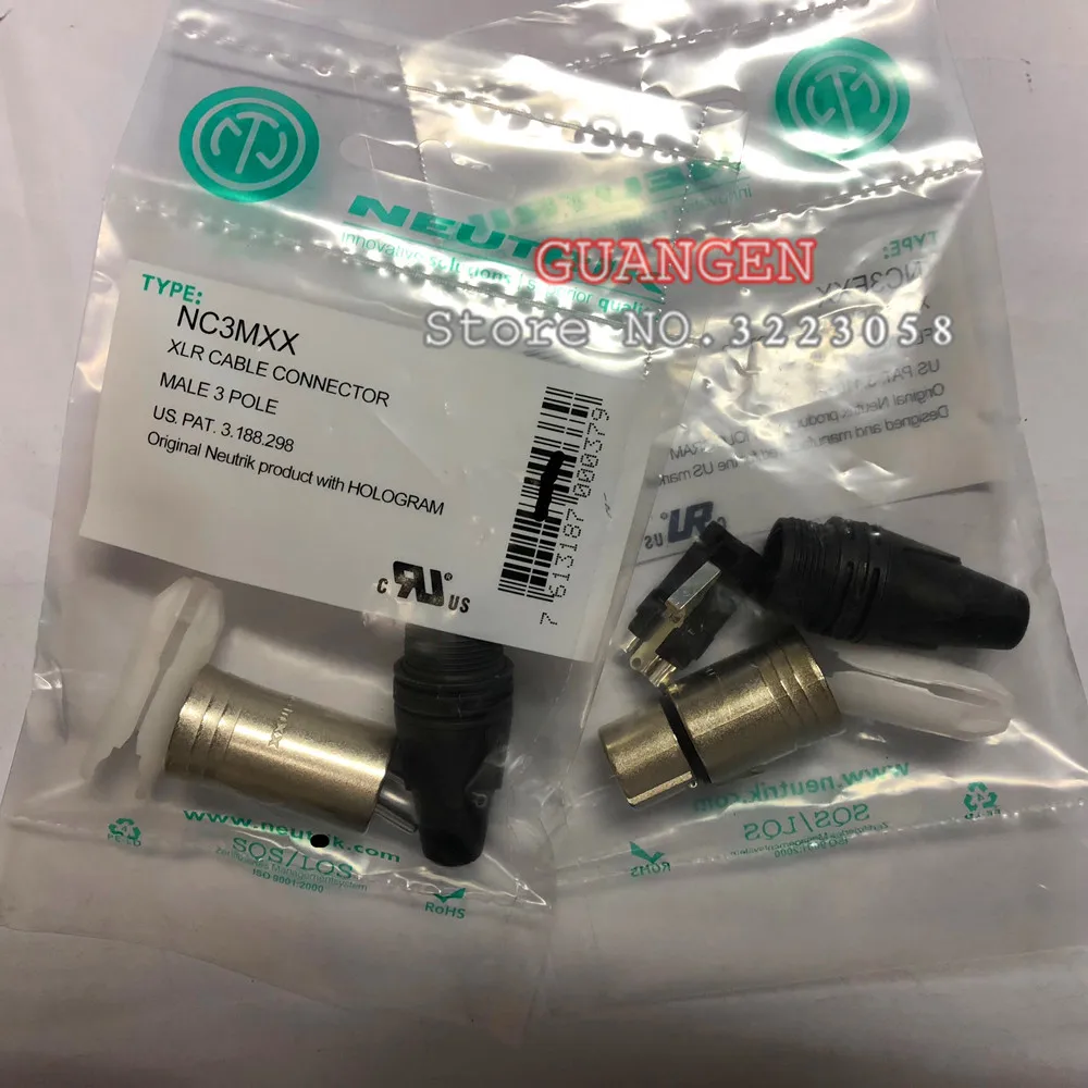 20 шт./лот 10 шт. NC3MXX и 10 шт. NC3FXX для NEUTRIK мужской и женский набор 3 Pin XLR разъем withe высокое качество