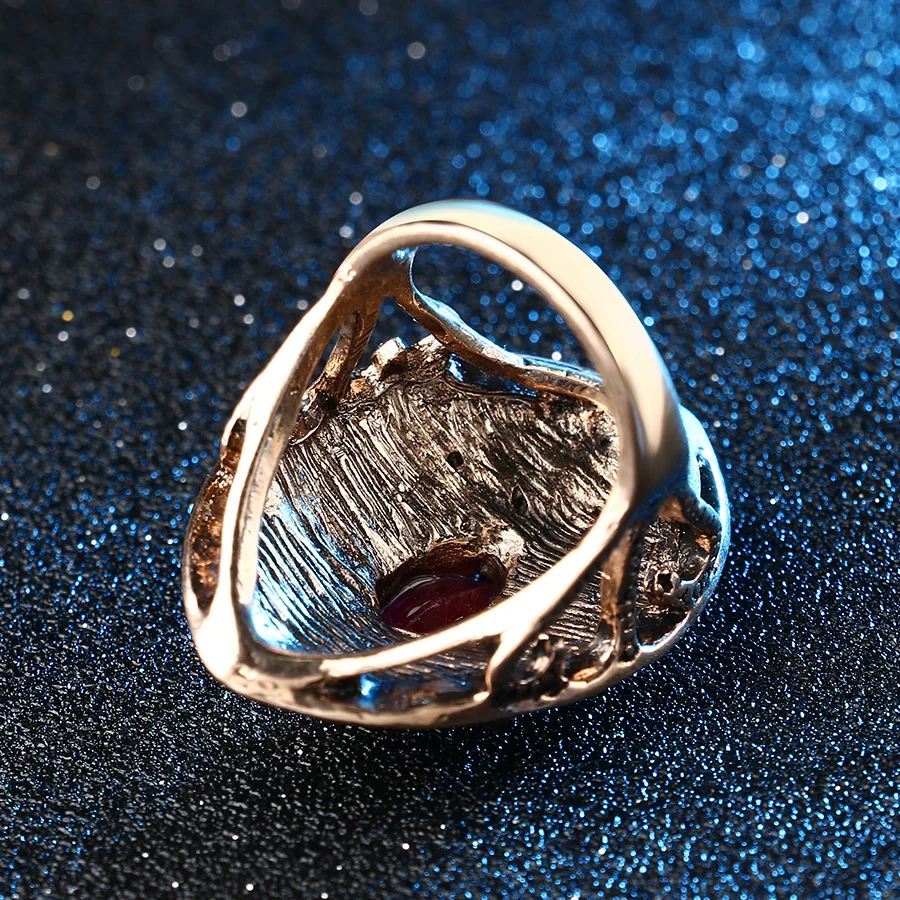 Женское Винтажное кольцо с кристаллами большое свадебное золотой мозаикой |