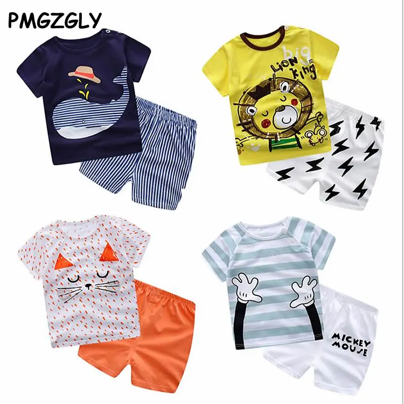 

Children's Sets Hot Sale Brand Boys Clothing Children Summer Boys Clothes Cartoon Kids Boy Clothing Set T-shit+Pants Cotton