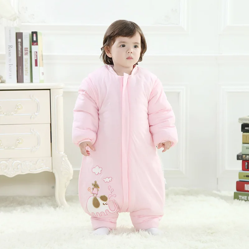 Pink (thicken) Детский спальный мешок, зимний конверт для новорожденных, теплый спальный мешок, хлопковый детский спальный мешок, От 0 до 4 лет - Цвет: Pink (thicken)