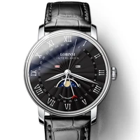 switzerland luxury brand mens watch lobinni sapphire waterproof moon phase japan miyota quartz multi function clocks l3603m 5