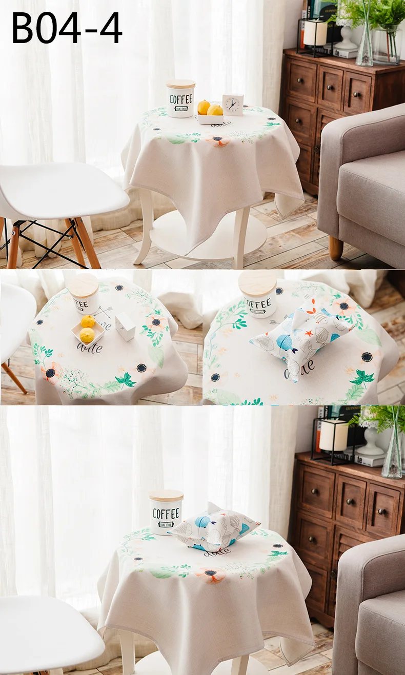 Flower garland tablecloth hand-painted pastoral cloth art for home round square tea table Cover for Wedding Table Decoration