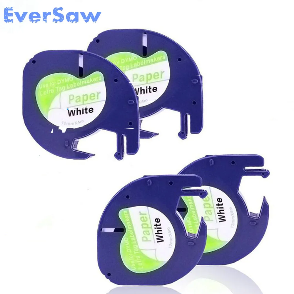 40 PK совместимая лента Dymo letratag LT 91200 S0721510 10697 белая бумага этикетка Cartrige 12 мм x 4 м для