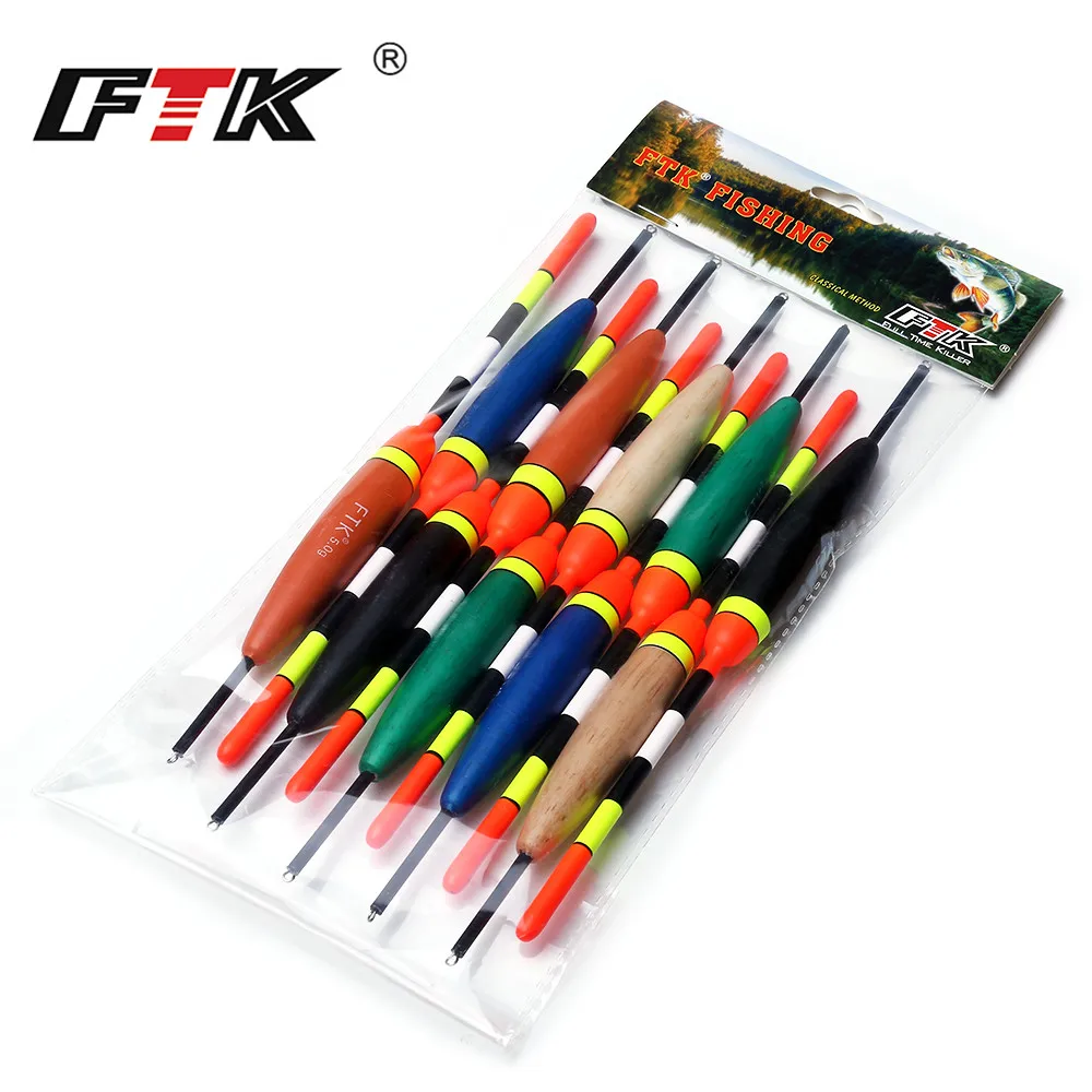 FTK Barguzinsky Fir 10 шт./лот, смешанный размер, цвет, буй, дрифтерная трубка, Articulos De Pesca, поплавок для ловли карпа, вес 2 г-6 г