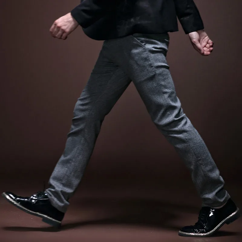 Бесплатная доставка новые модные мужские повседневные осенние брюки в клетку