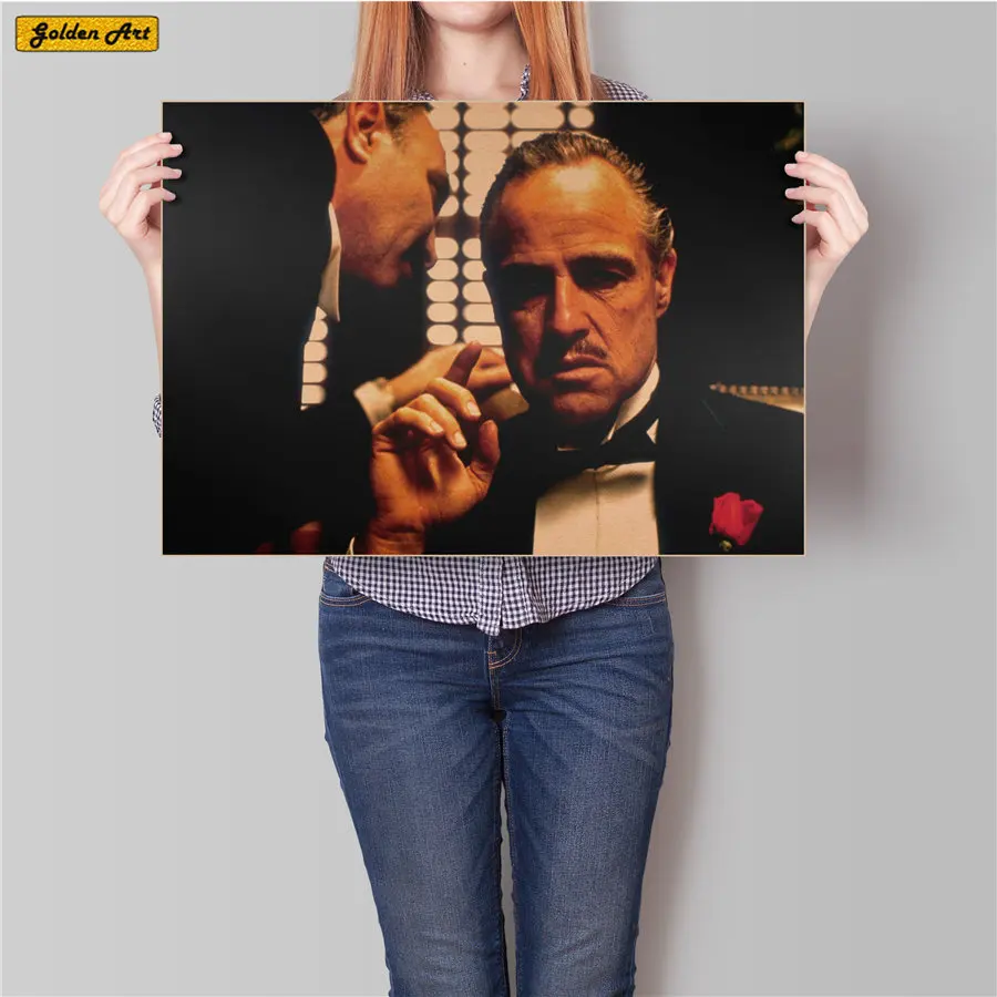 Винтажный постер из крафт бумаги Godfather ретро стикер на стену напечатанная